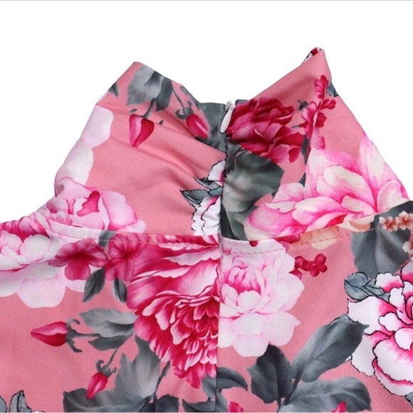 Dani Pink Floral Trumpet Sleeve Pant Set - Picture 4 of 5